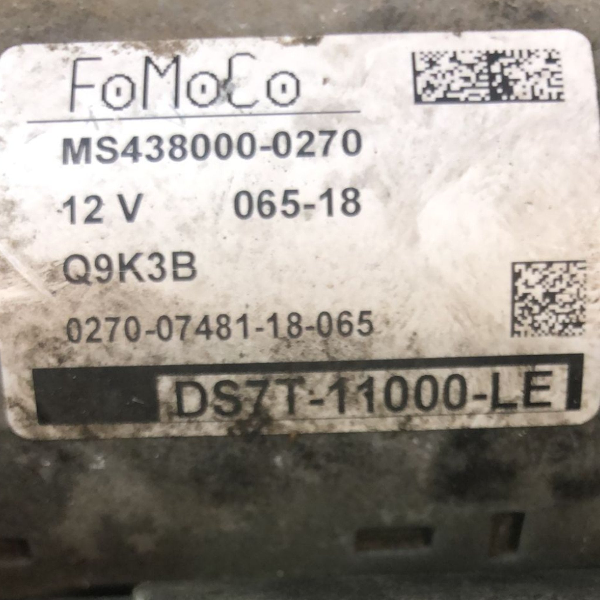 Motorino Avviamento Ford Kuga 2.0 Diesel  (2012 > 2019) cod:MS438000-0270