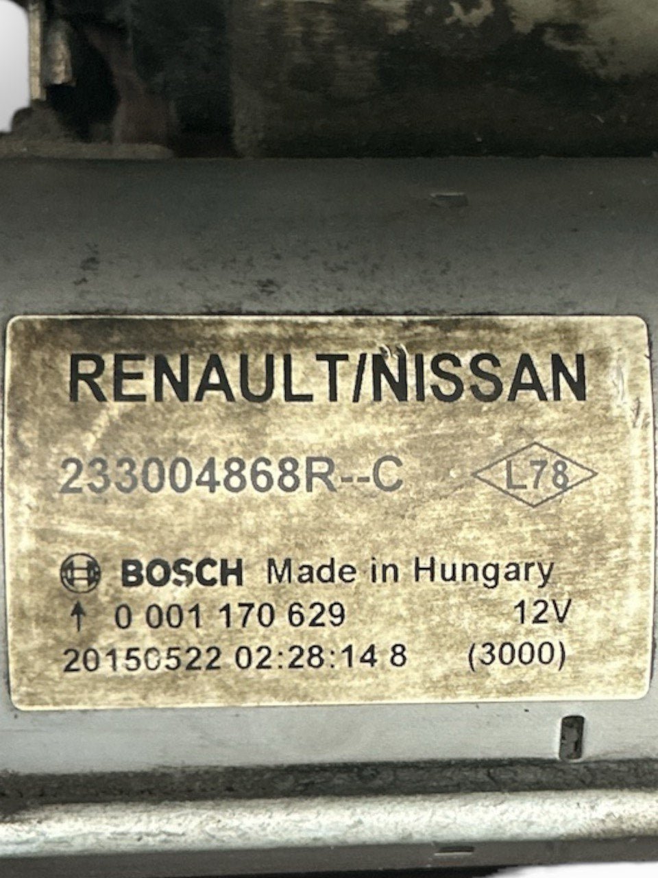 Motorino Avviamento Renault Captur I 1.5 Diesel (2013 > 2019) cod.233004868R