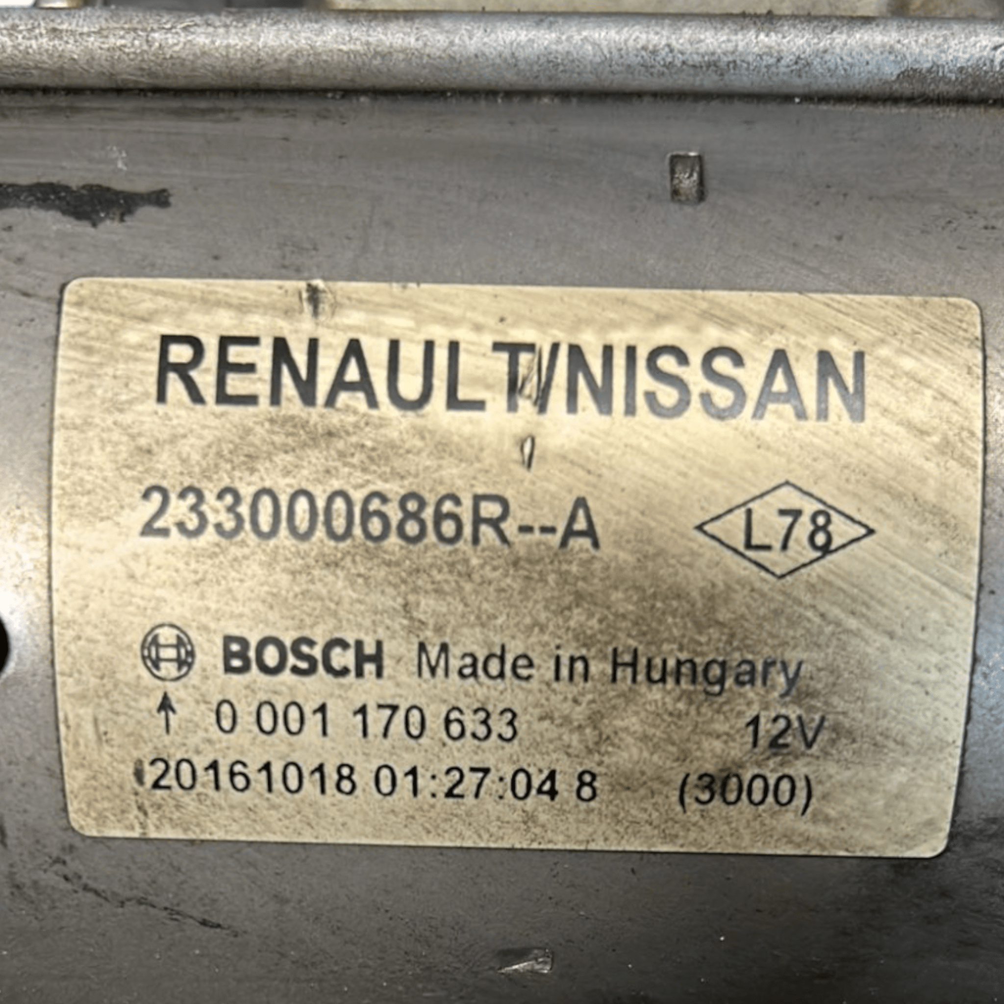 Motorino Avviamento Renault Espace 1.6 Diesel (2015 > 2023) cod:233000686R