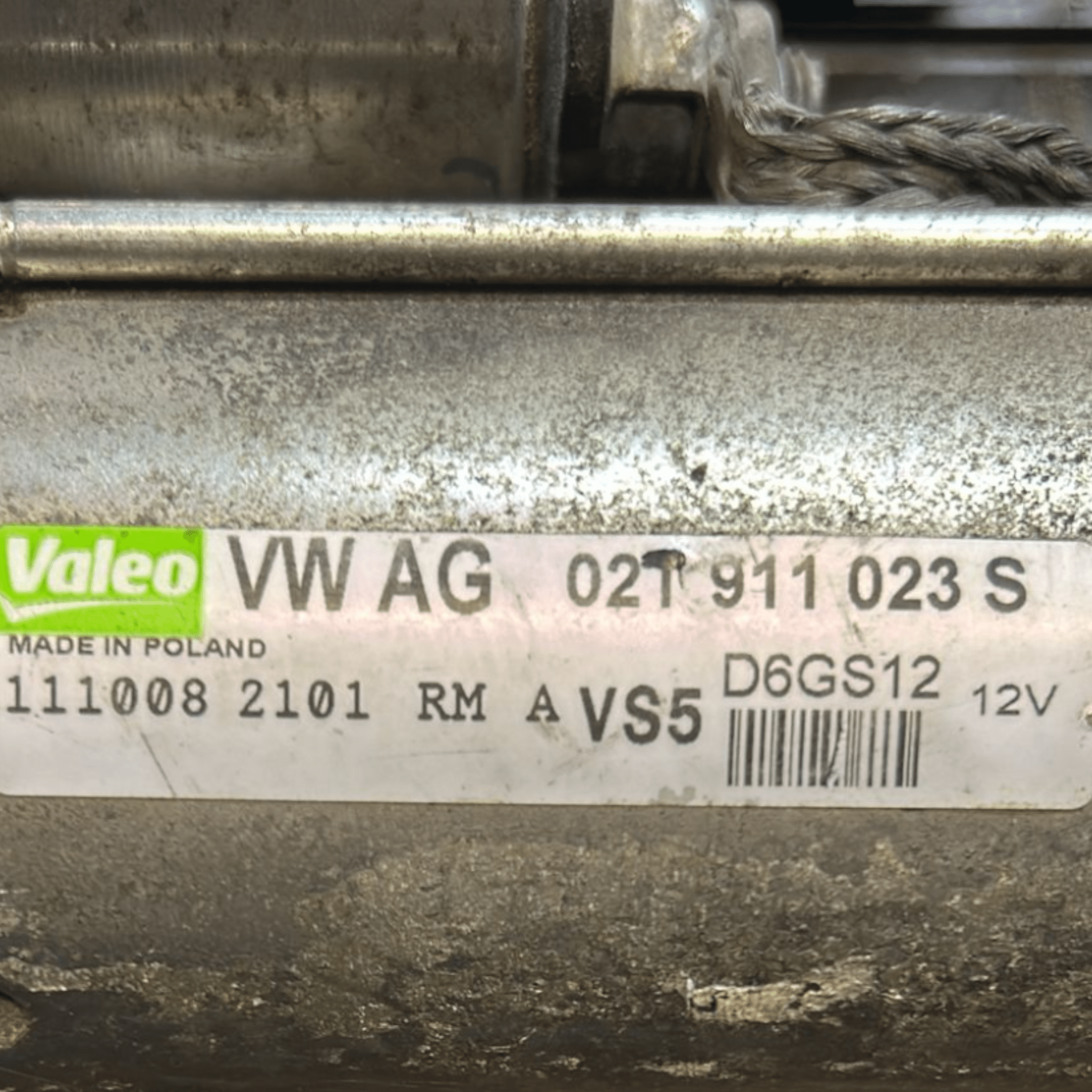 Motorino Avviamento Volkswagen Polo 6R 1.2 Benzina (2009 > 2017) cod:02T911023S