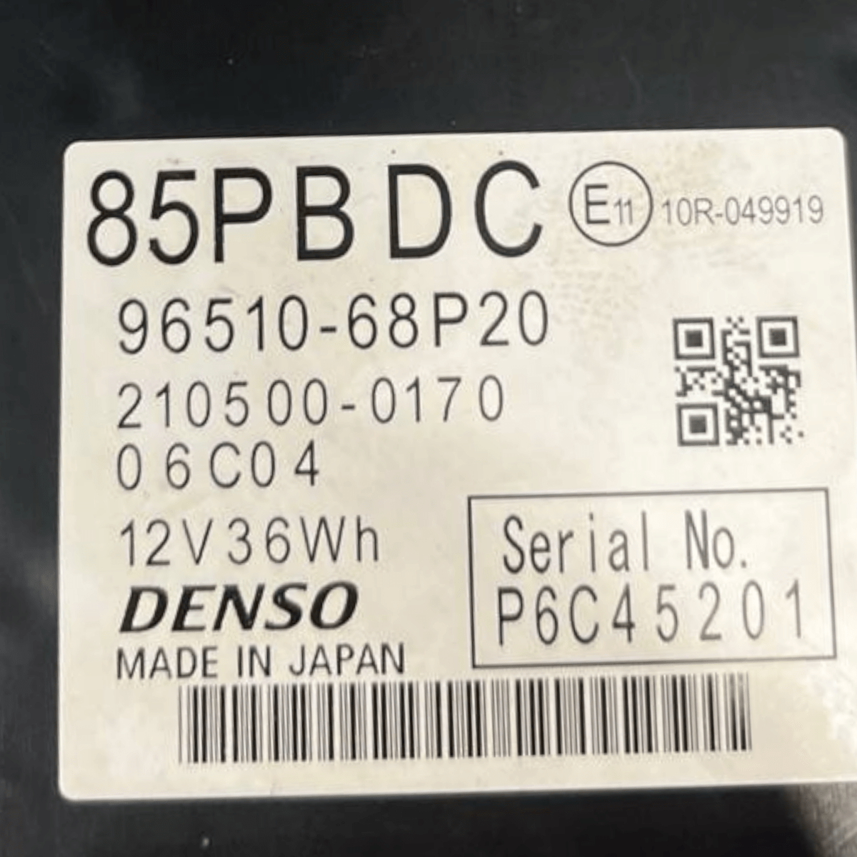 Pacco Batteria Suzuki Ignis III 1.2 Benzina - Hybrid (2016 -) cod: 96510-68P20