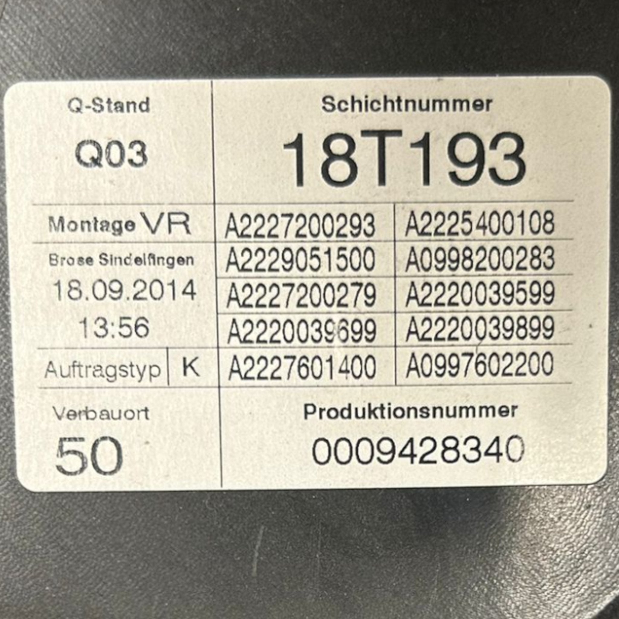 Pannello Porta Anteriore Destra Mercedes Benz Classe S (W222) cod.936061106 (2013 > 2020)