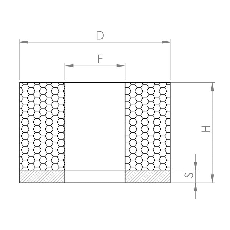Supporto Antivibrante Cilindrico Con Foro Passante | 80x40 | F25 BIBA-RICAMBI