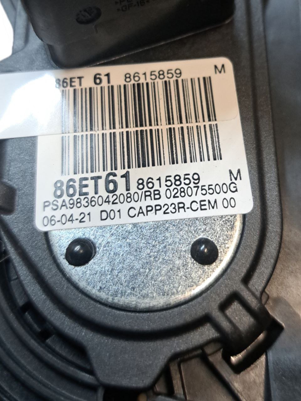 Pedale Acceleratore Peugeot 3008 1.5 Diesel (2017>) COD:PSA9836042080