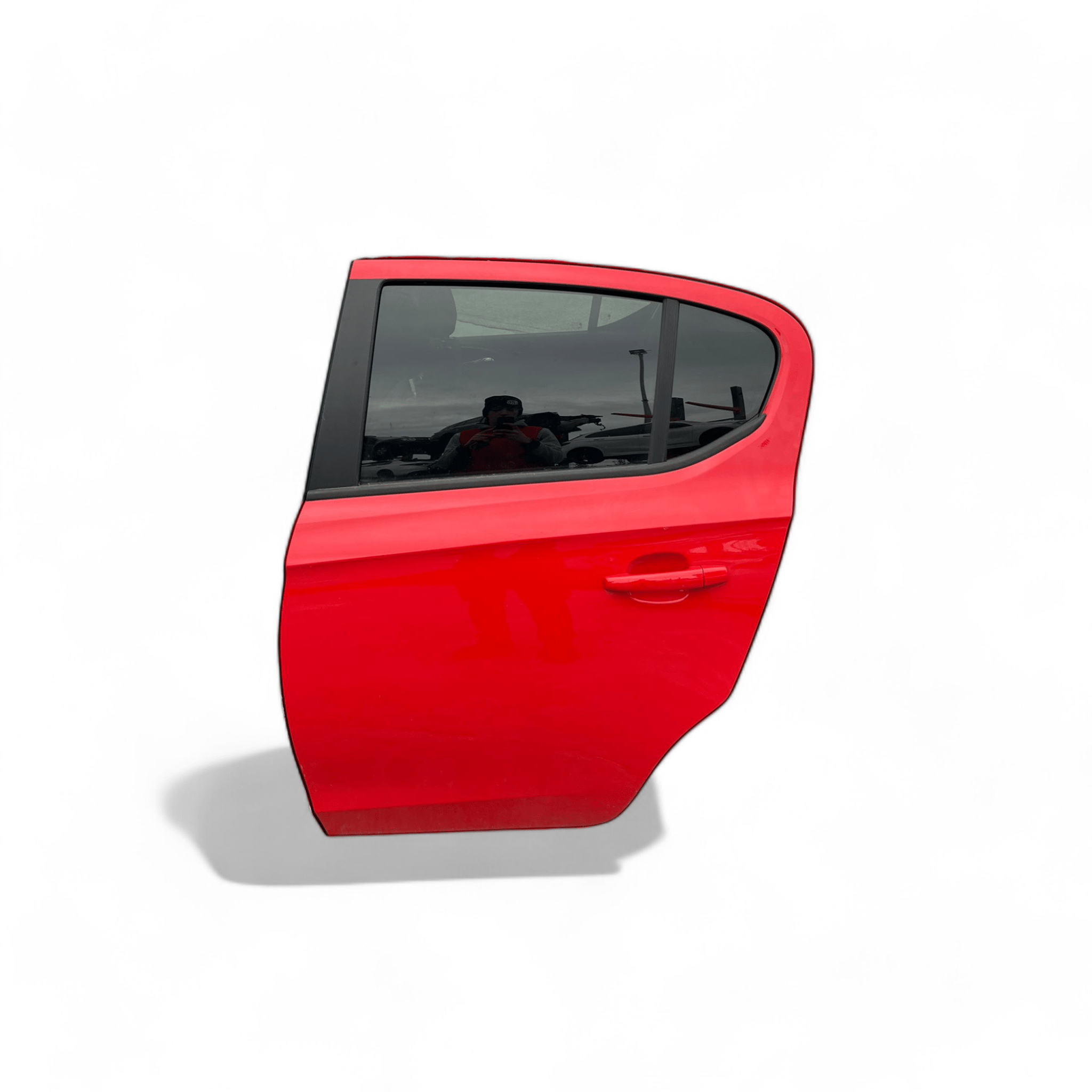 Porta / portiera / sportello posteriore sinistro rosso Opel Corsa E (2014-2019)