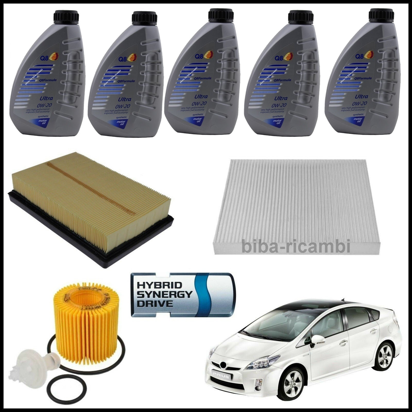 Kit Tagliando Olio | Filtri Per Toyota Prius Hybrid 1.800 73kw/99cv dal 2009&gt; BIBA-RICAMBI