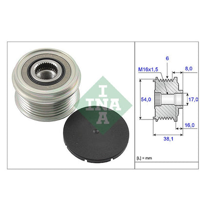 Puleggia Alternatore Compatibile Per Alfa Romeo Mito (955) 1.3 D 66KW | Motore. 955B2.000 INA-GERMANY