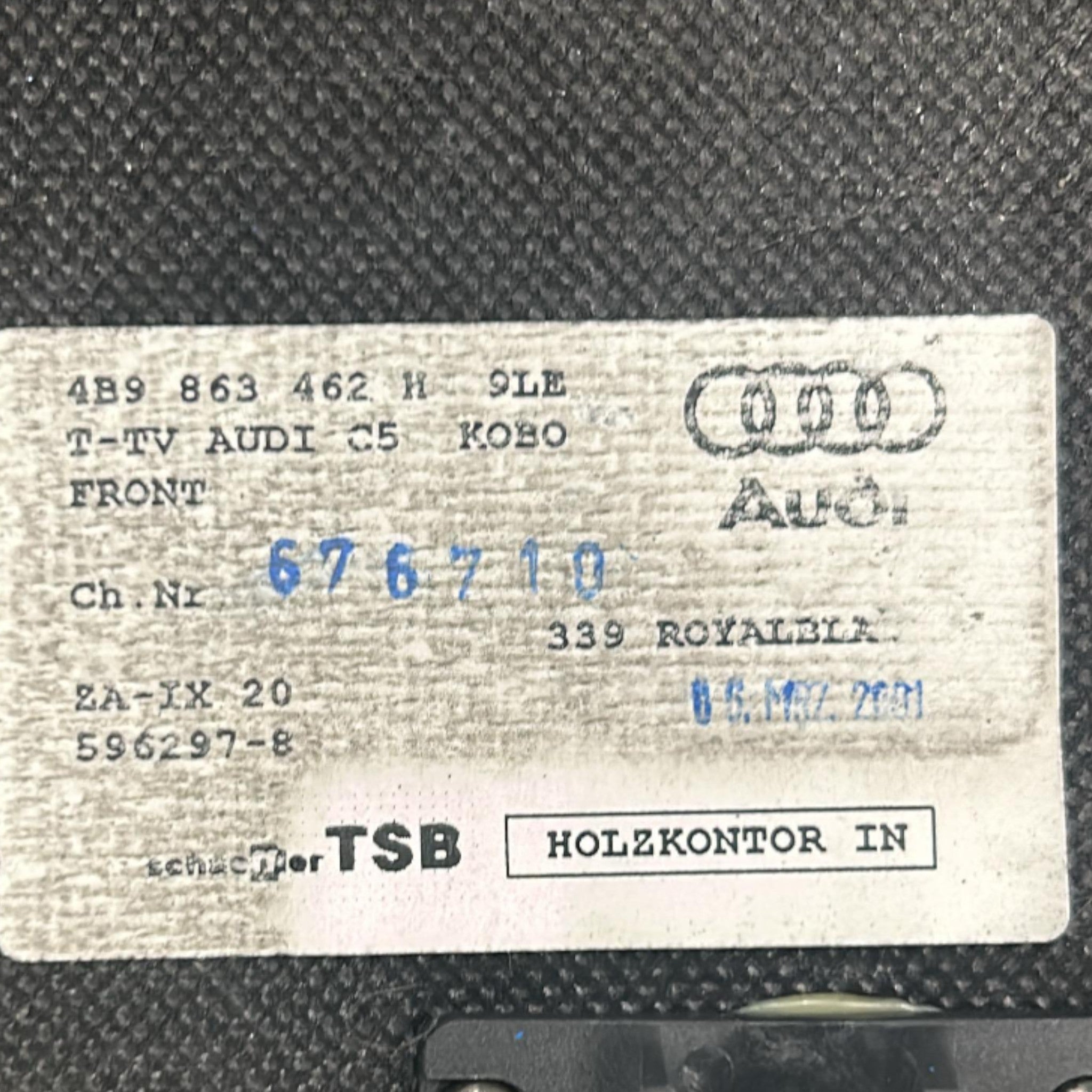 Ripiano / Tappeto Bagagliaio Audi A6 (C5) cod.4B9863462H (1997 > 2004) Pianale / Fondo
