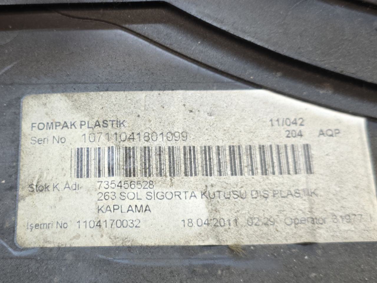 Rivestimento / Modanatura Interna Cruscotto Fiat Doblo ( 2009 - 2022 ) Cod : 735456528