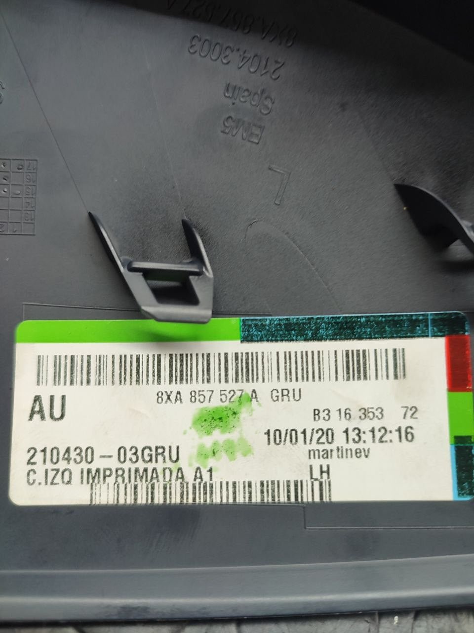 Rivestimento specchietto sinistro AUDI A1 (2010)