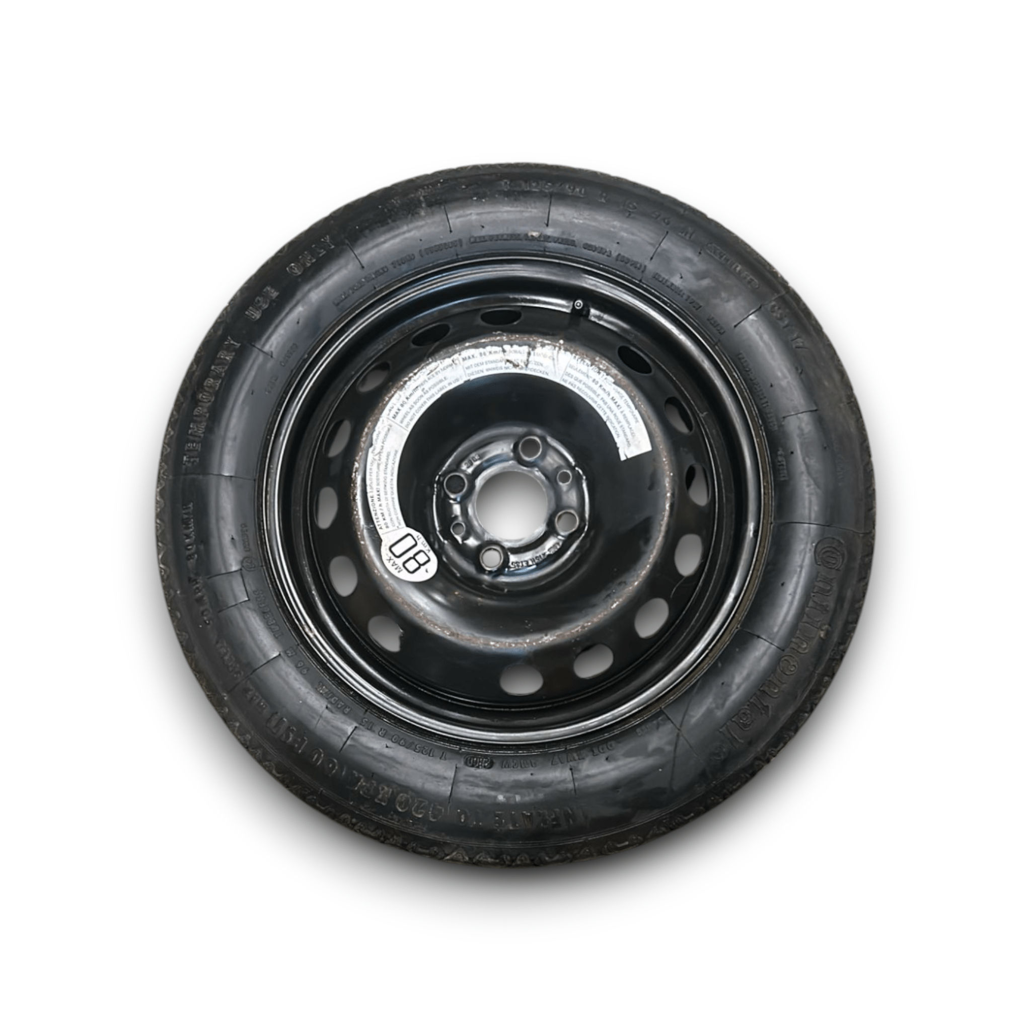 Ruota / Ruotino Di Scorta Nero Raggio 15 lancia Delta (2008 > 2014) cod:00517645070 125/90 r15