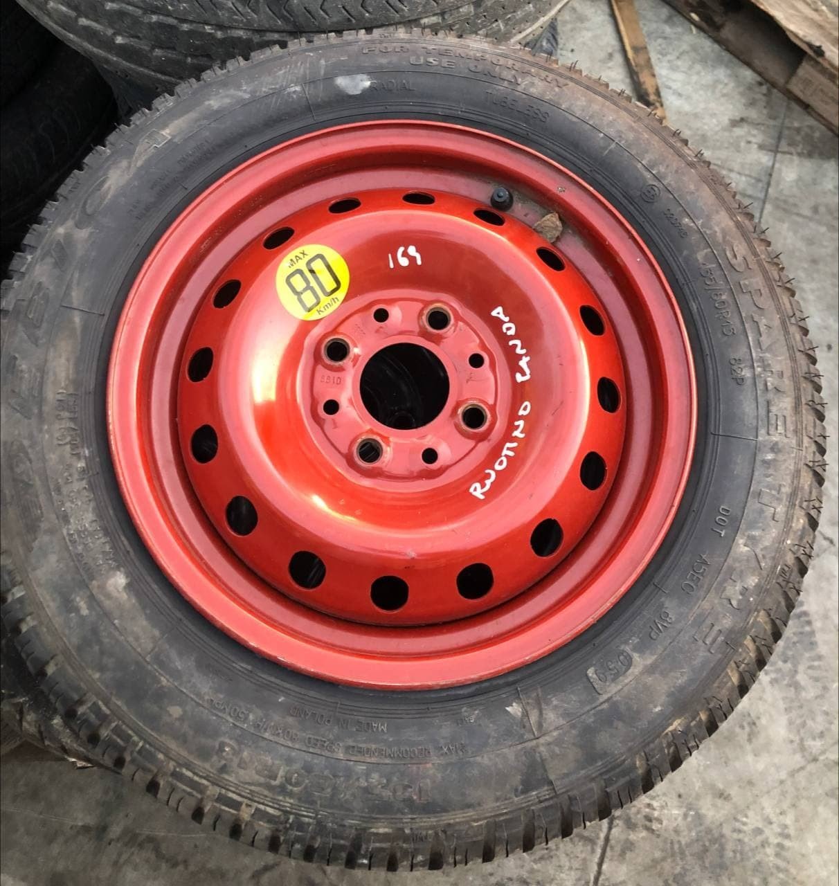 Ruotino di scorta Fiat Panda 169 misura 135/80 R13 - BIBA-RICAMBI