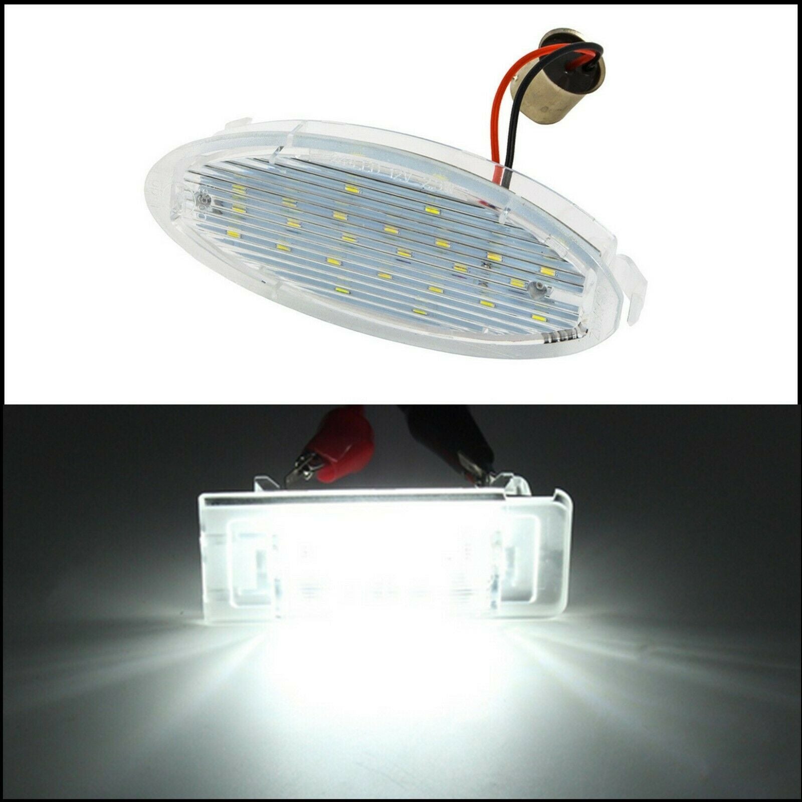 Lampadina Placchetta Luce Targa Led Specifica [solo versione ovale] Adattabile Opel Vectra B dal 1995-2004 BIBA-RICAMBI