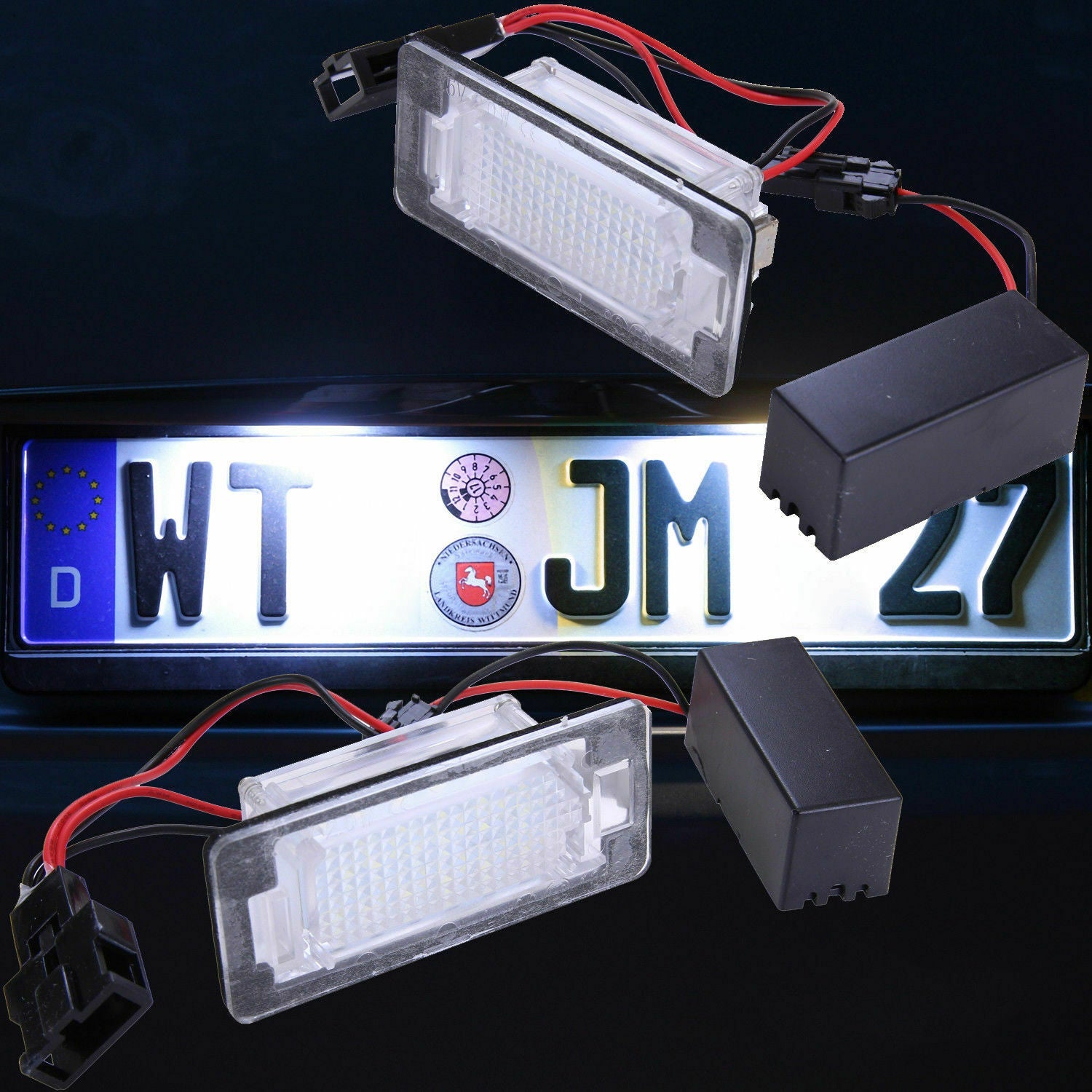 Lampadine Placchette Luci Targa Led Specifiche Adattabile VW Transporter T6 dal 2015> BIBA-RICAMBI