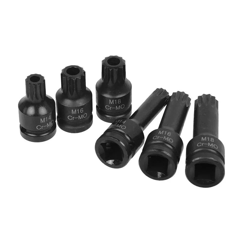 Chiavi Per Mozzi Ruota Testa Profilo XZN M14-M16-M18 Avvitatori Officina (6pz)