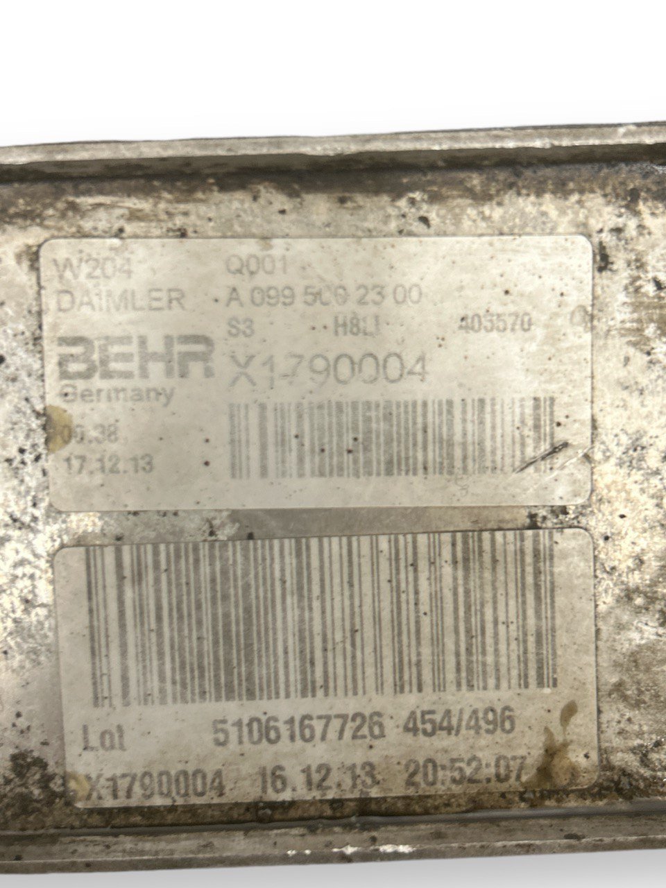 Scambiatore Olio Motore (BEHR) Mercedes Benz Classe C (W204) / Mercedes Classe E (W212) 2.10 CDI (2007 al 2014) cod.A0995002300