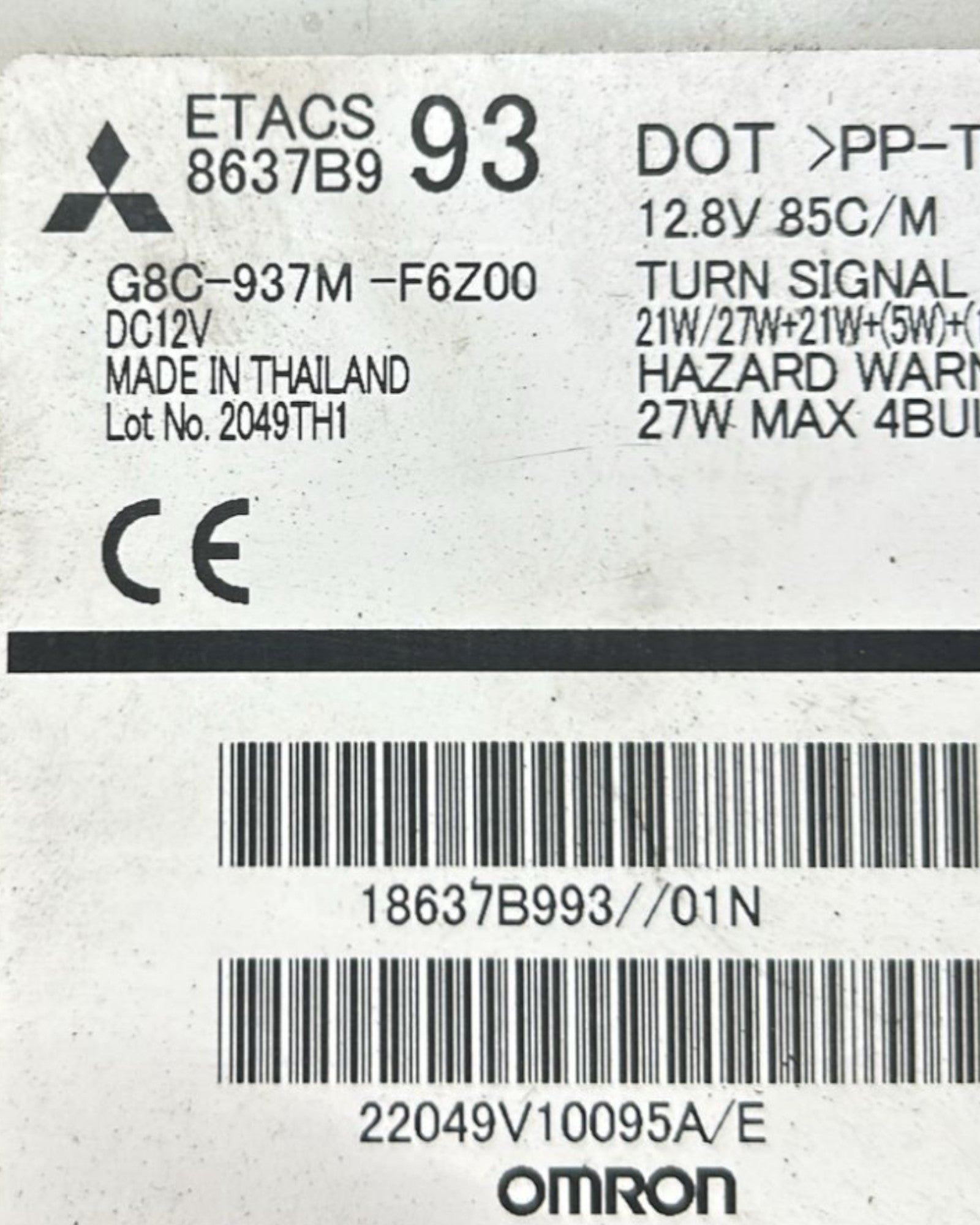 Scatola Fusibili Mitsubishi Space Star 1.0 Benzina cod.G8C-937M-F6Z00 (2012 > )
