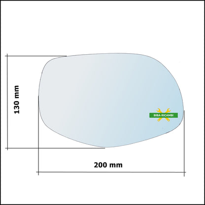 Vetro Specchio Retrovisore Cromato Lato Dx-Passeggero Per Porsche Cayenne I (9PA) solo dal 2009-2011 BIBA-RICAMBI