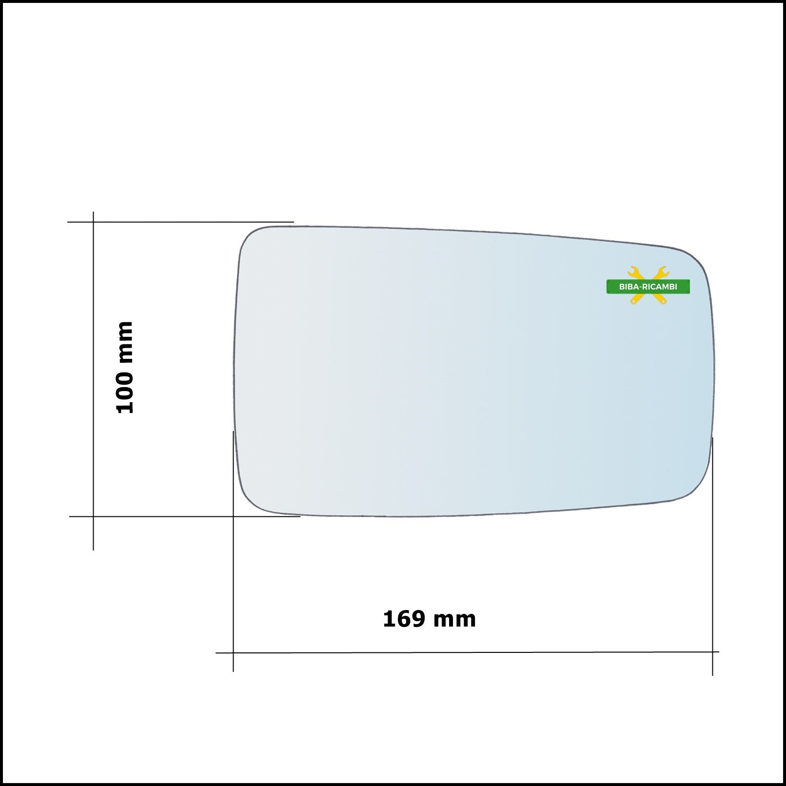Vetro Specchio Retrovisore Cromato Asferico Lato Dx-Passeggero Per Fiat Tipo I (160) dal 1987-1997 BIBA-RICAMBI