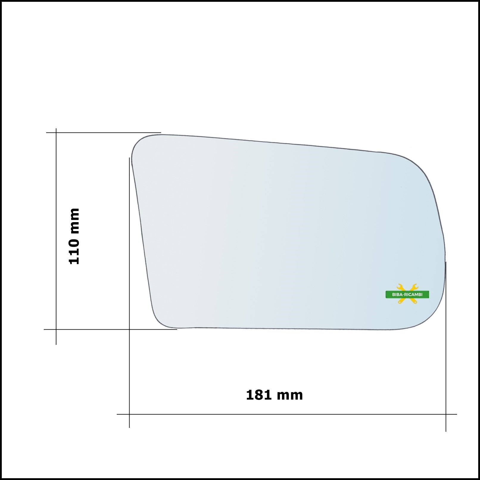 Vetro Specchio Retrovisore Cromato Asferico Lato Sx-Guidatore Per Lancia Thema I (834) dal 1984-1994 BIBA-RICAMBI