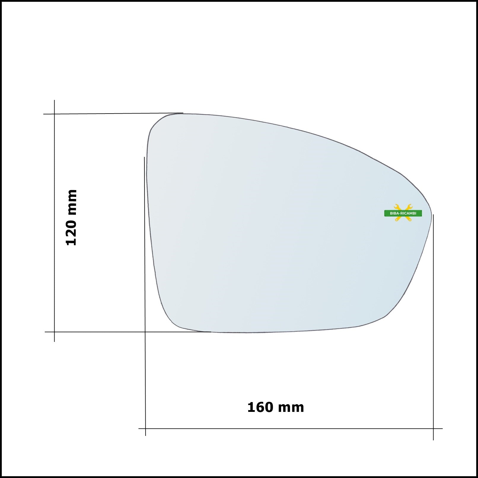 Vetro Specchio Retrovisore Cromato Asferico Lato Sx-Guidatore Per Renault Talisman (L2M) dal 2015> BIBA-RICAMBI