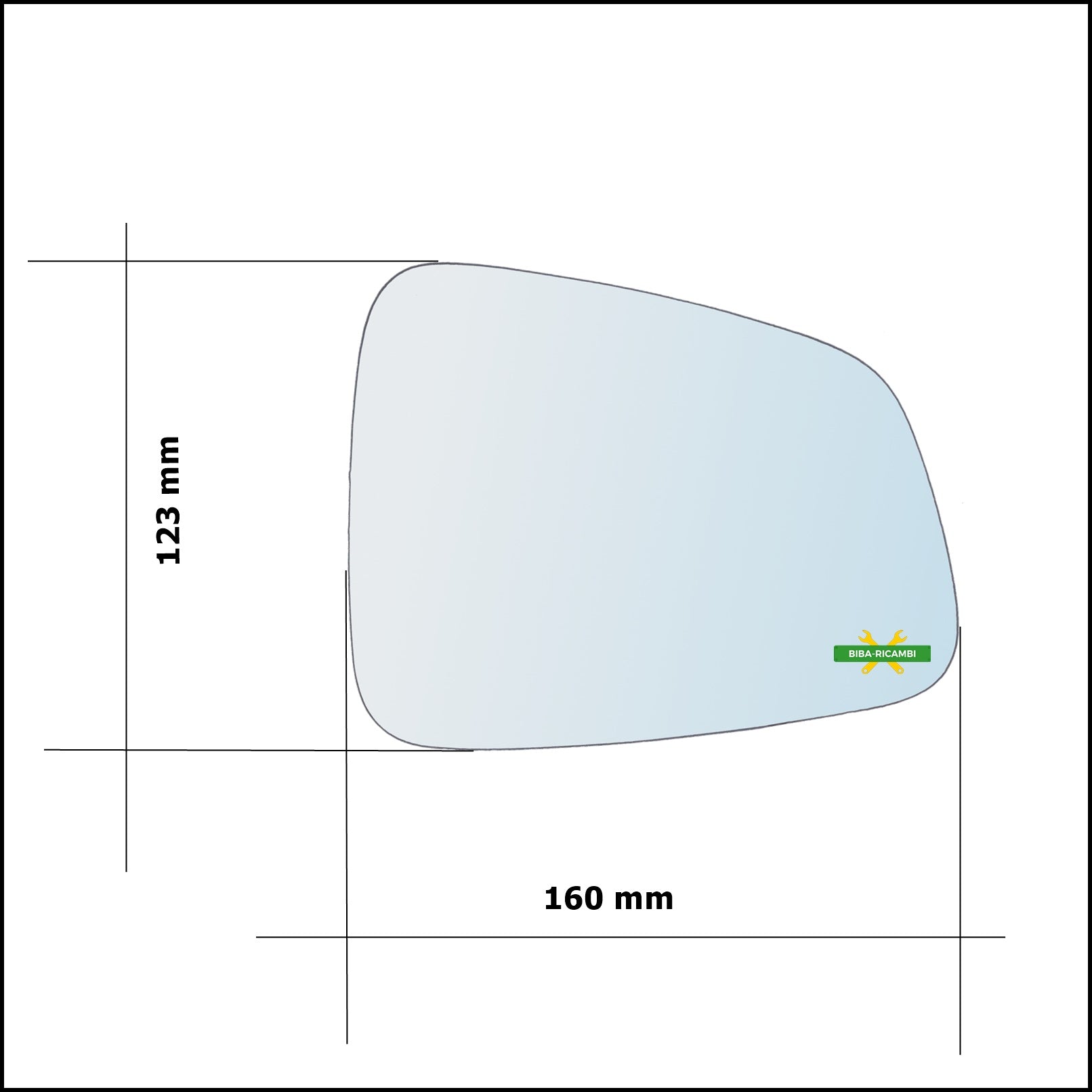 Vetro Specchio Retrovisore Cromato Lato Dx-Passeggero Per Opel Mokka | Mokka X (J13) dal 2012> BIBA-RICAMBI