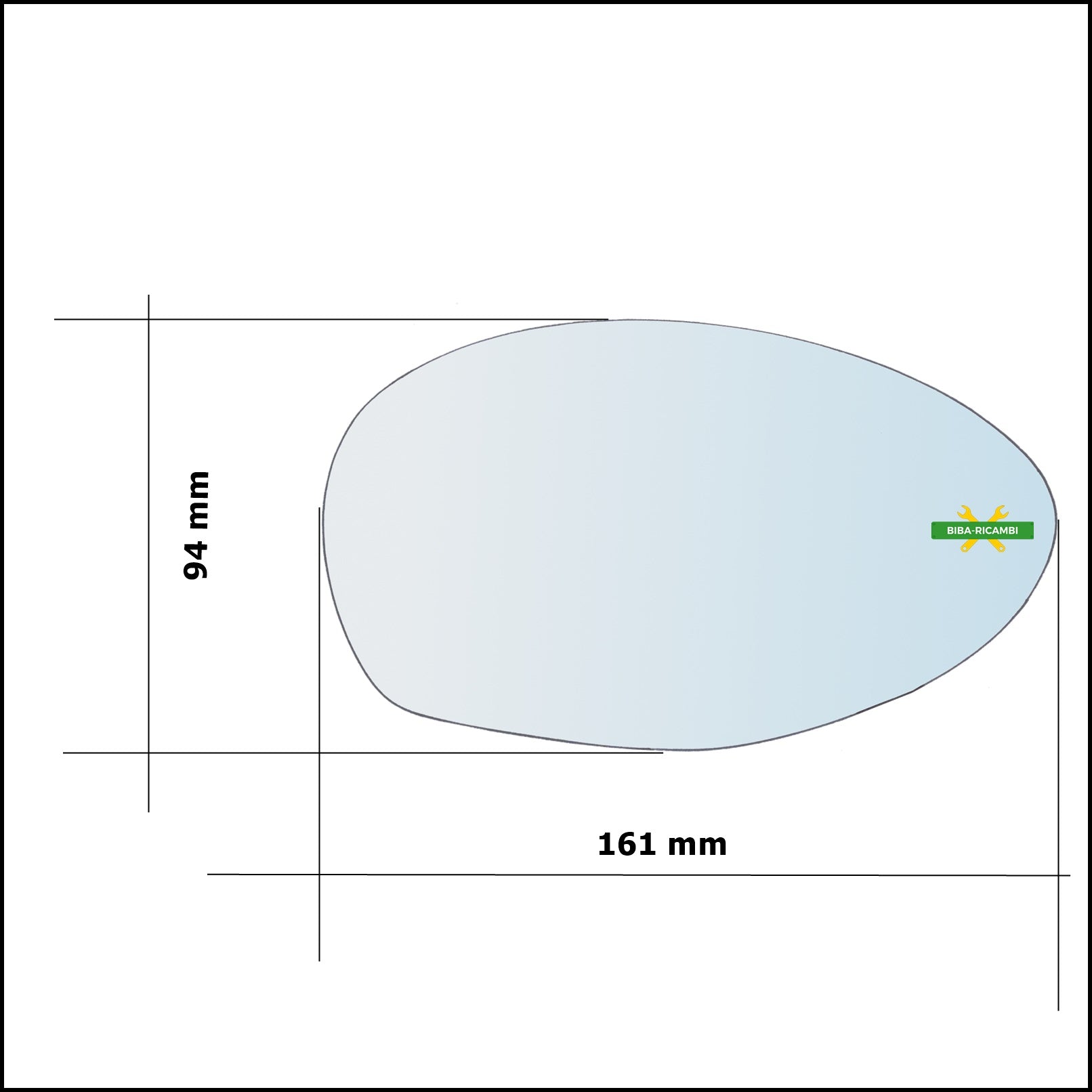 Vetro Specchio Retrovisore Cromato Lato Sx-Guidatore Per Alfa Romeo GT (937) solo dal 2000-2008 BIBA-RICAMBI