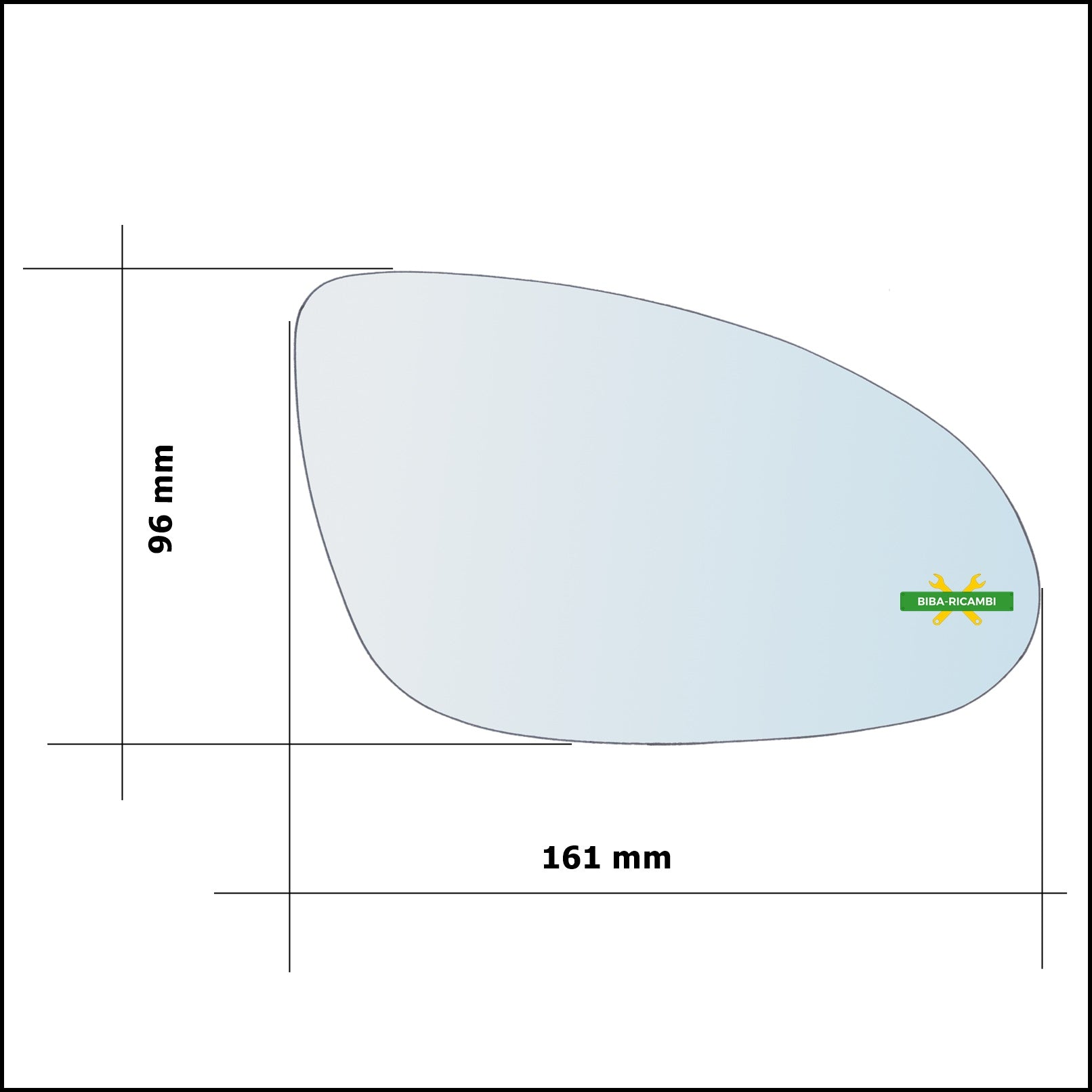 Vetro Specchio Retrovisore Cromato Asferico Lato Dx-Passeggero Per Mercedes Classe CLS I (C219) dal 2004-2011 BIBA-RICAMBI