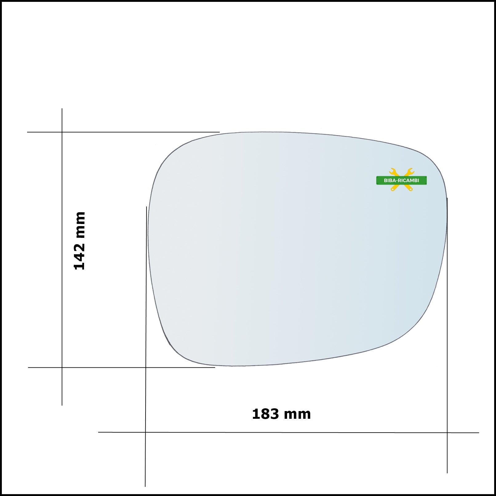 Vetro Specchio Retrovisore Cromato Lato Sx-Guidatore Per Bmw X1 (E84) solo dal 2009-2012 BIBA-RICAMBI