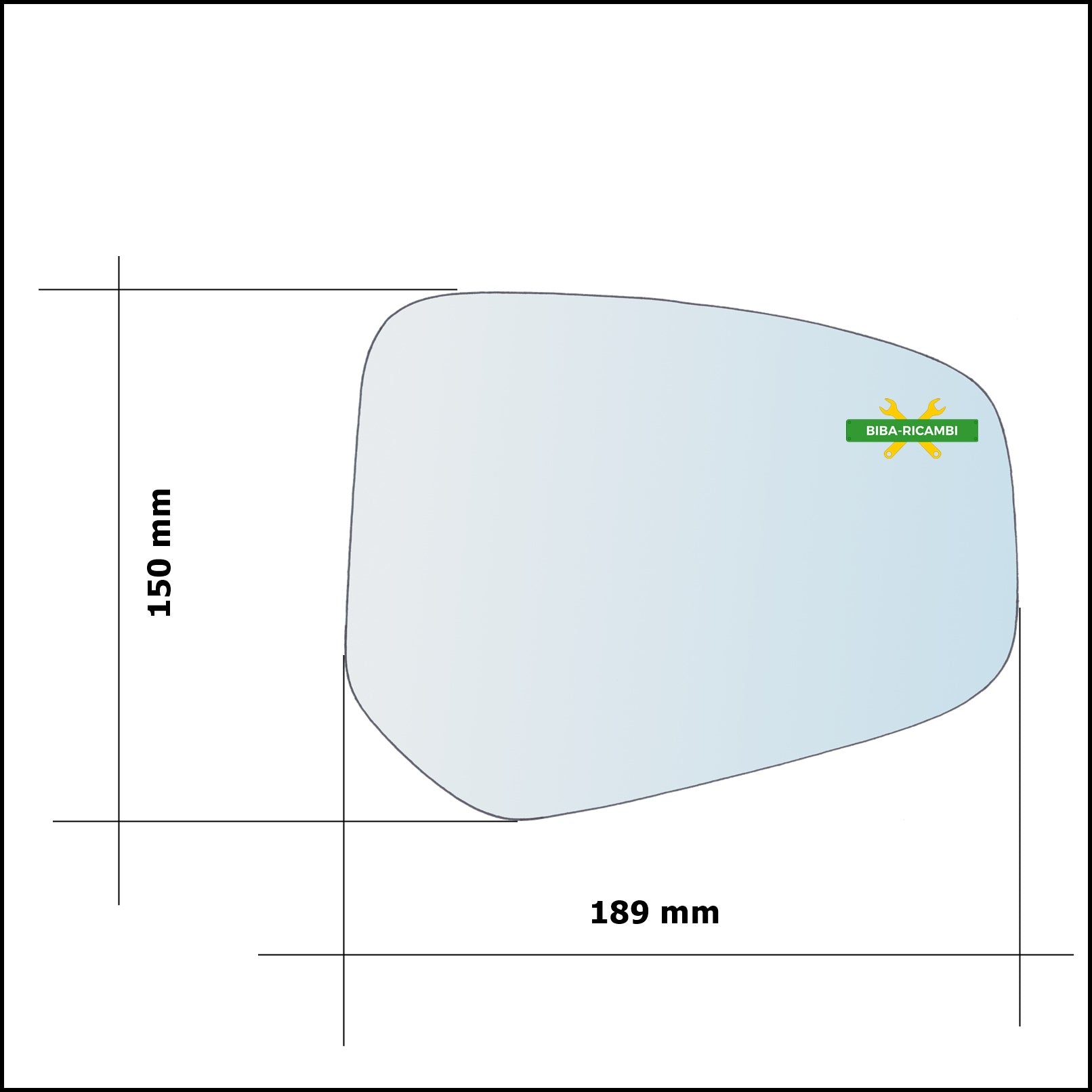 Vetro Specchio Retrovisore Cromato Asferico Lato Dx-Passeggero Per Ford Transit Courier dal 2014> BIBA-RICAMBI