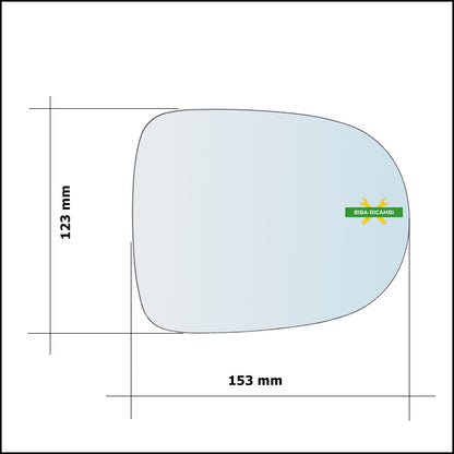 Vetro Specchio Retrovisore Lato Dx-Passeggero Per Renault Modus (F/JP0) dal 2008-2013 BIBA-RICAMBI