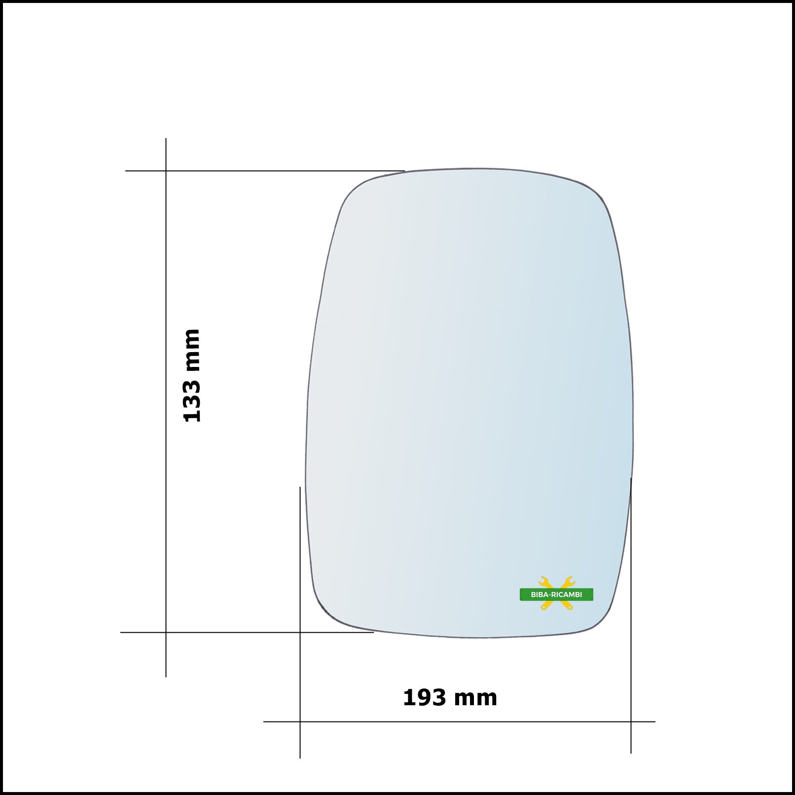 Vetro Specchio Retrovisore Lato Dx-Passeggero Per Mahindra Bolero dal 2000> BIBA-RICAMBI