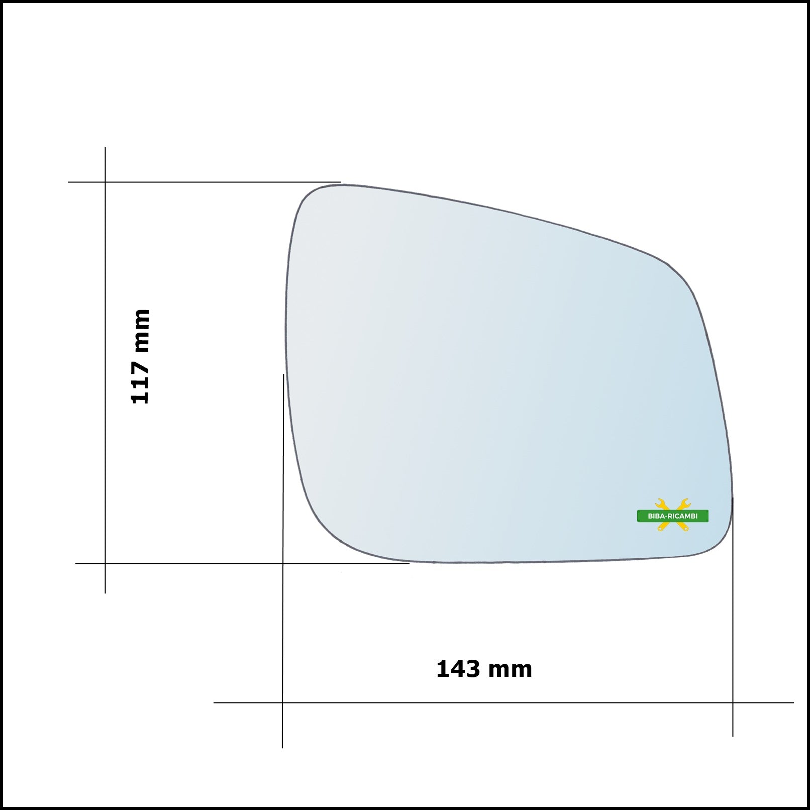 Vetro Specchio Retrovisore Asferico Lato Sx-Guidatore Per Mercedes Classe A II (W169) solo dal 2008-2012 BIBA-RICAMBI