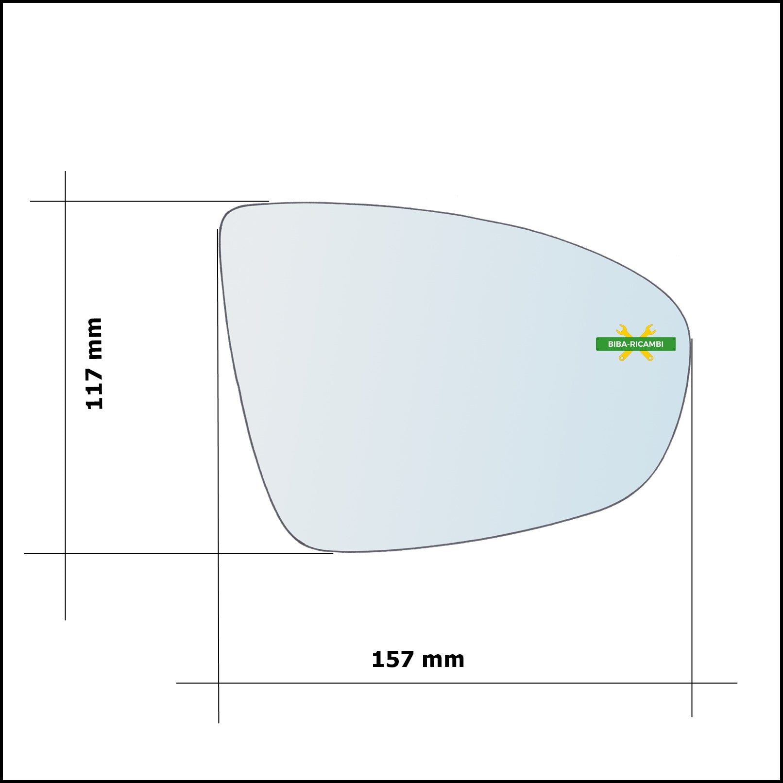 Vetro Specchio Retrovisore Lato Dx-Passeggero Per Opel Meriva B (S10) dal 2010-2017 BIBA-RICAMBI