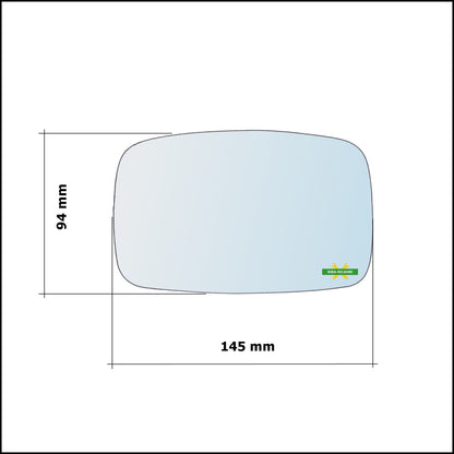 Vetro Specchio Retrovisore Asferico Lato Sx-Guidatore Per Mazda 121 II (DB) dal 1995-1997 BIBA-RICAMBI