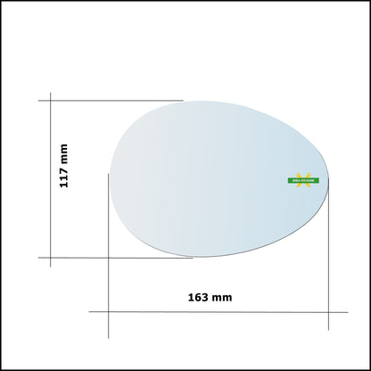 Vetro Specchio Retrovisore Lato Dx-Passeggero Per Mini Cooper (R57) Cabriolet dal 2007-2011 BIBA-RICAMBI