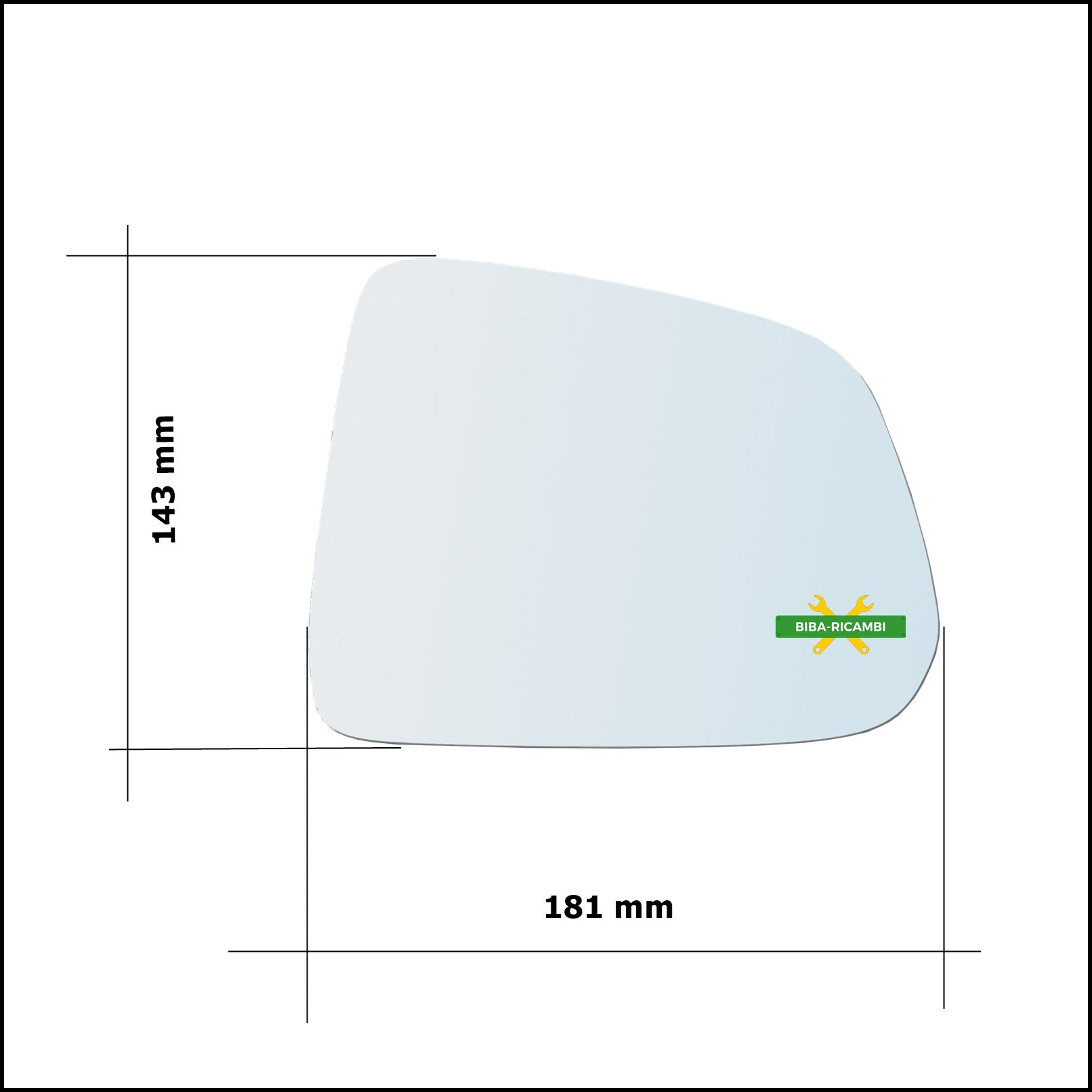 Vetro Specchio Retrovisore Lato Dx-Passeggero Per Chevrolet Captiva (C100) dal 2006&gt; BIBA-RICAMBI