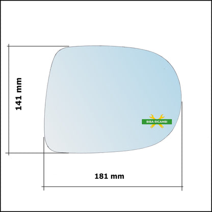Vetro Specchio Retrovisore Asferico Lato Sx-Guidatore Per Lexus RX (L1) dal 2008-2015 BIBA-RICAMBI