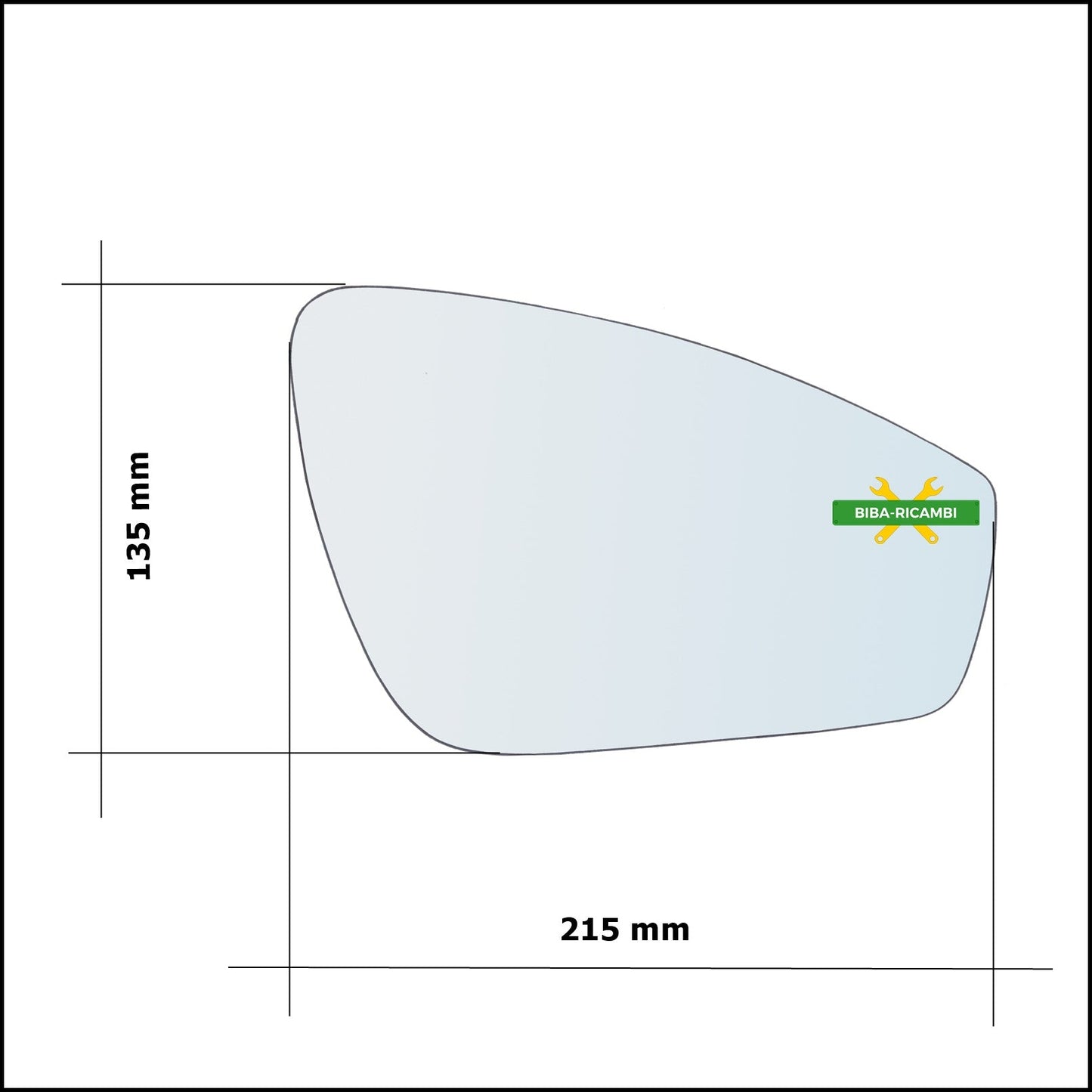 Piastra Retrovisore Termica Asferica Lato Dx-Passeggero Per Audi Q4 (F4) dal 2020&gt; BIBA-RICAMBI
