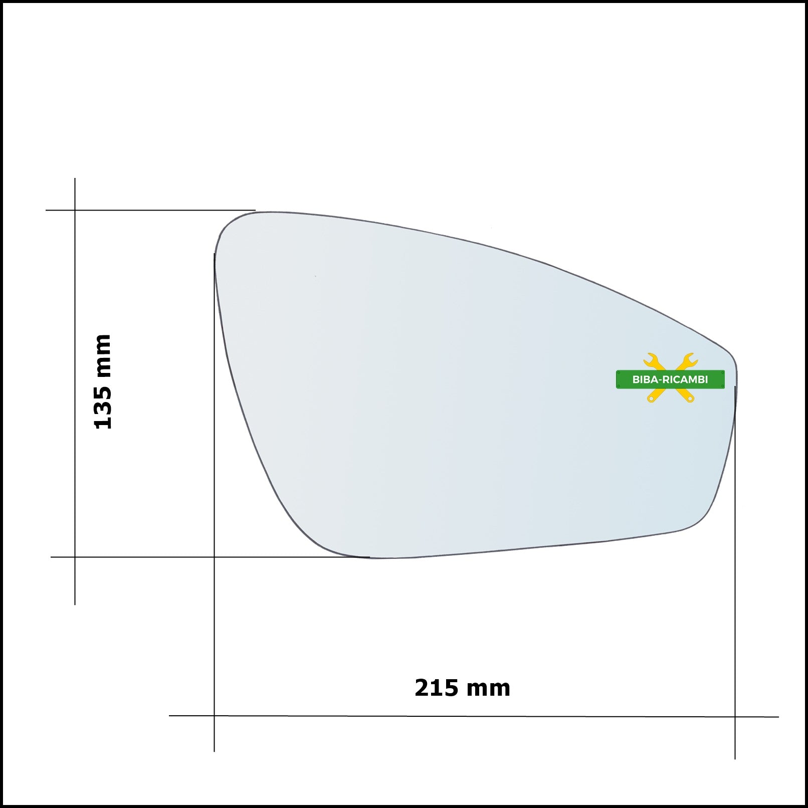 Piastra Retrovisore Termica Asferica Lato Dx-Passeggero Per Audi Q4 (F4) dal 2020&gt; BIBA-RICAMBI