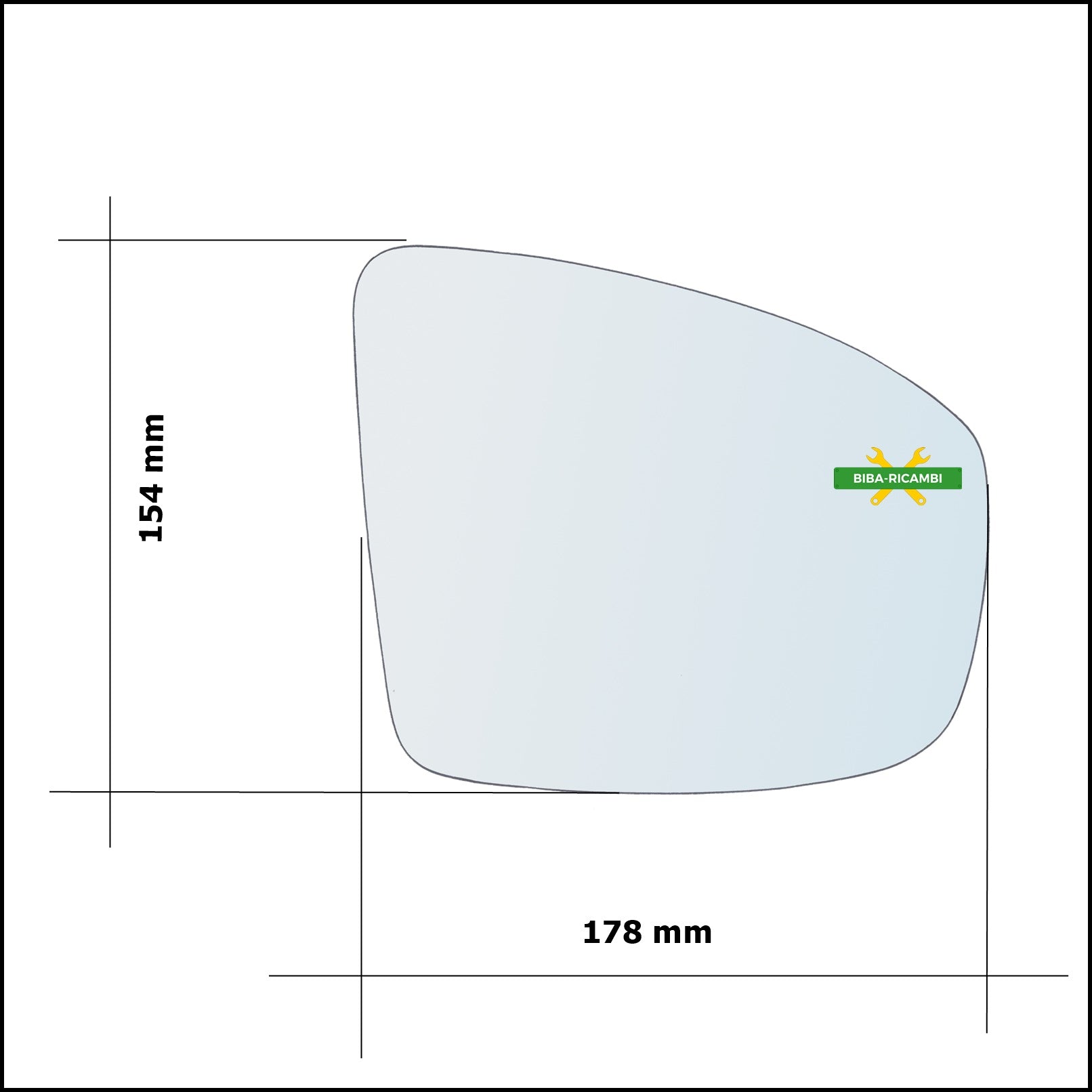 Piastra Retrovisore Termica Asferica Lato Sx-Guidatore Per Infiniti QX70 solo dal 2013-2016 BIBA-RICAMBI