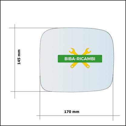 Vetro Specchio Retrovisore Lato Dx-Passeggero Per Isuzu Trooper III dal 1998-2004 BIBA-RICAMBI