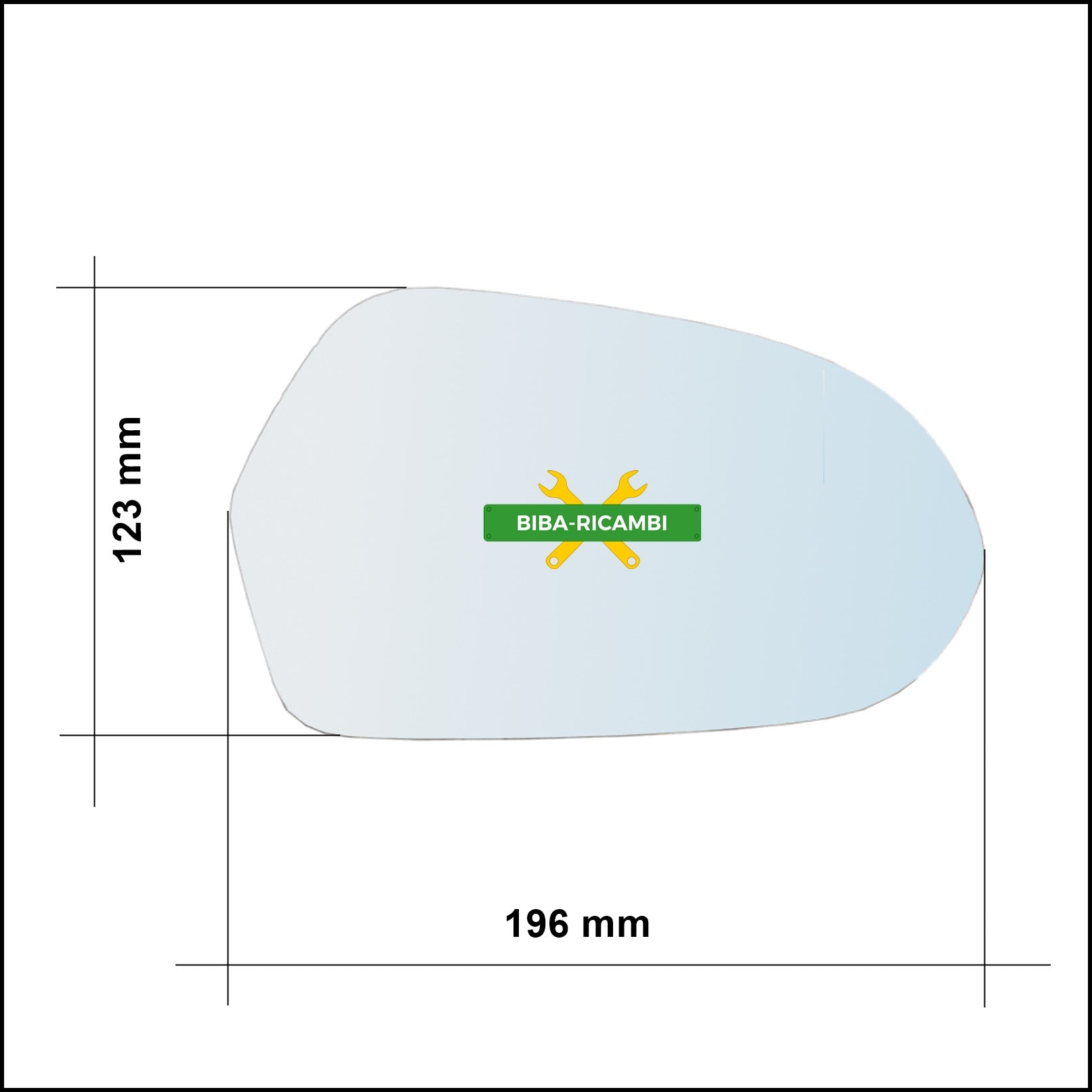 Vetro Specchio Retrovisore Asferico Lato Sx-Guidatore Per Audi A6 Allroad II (4GH) dal 2012&gt; BIBA-RICAMBI