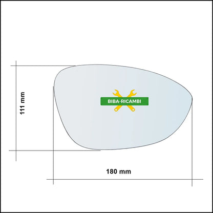 Vetro Specchio Retrovisore Lato Dx-Passeggero Per Bmw Z4 (E89) Roadster dal 2009-2017 BIBA-RICAMBI