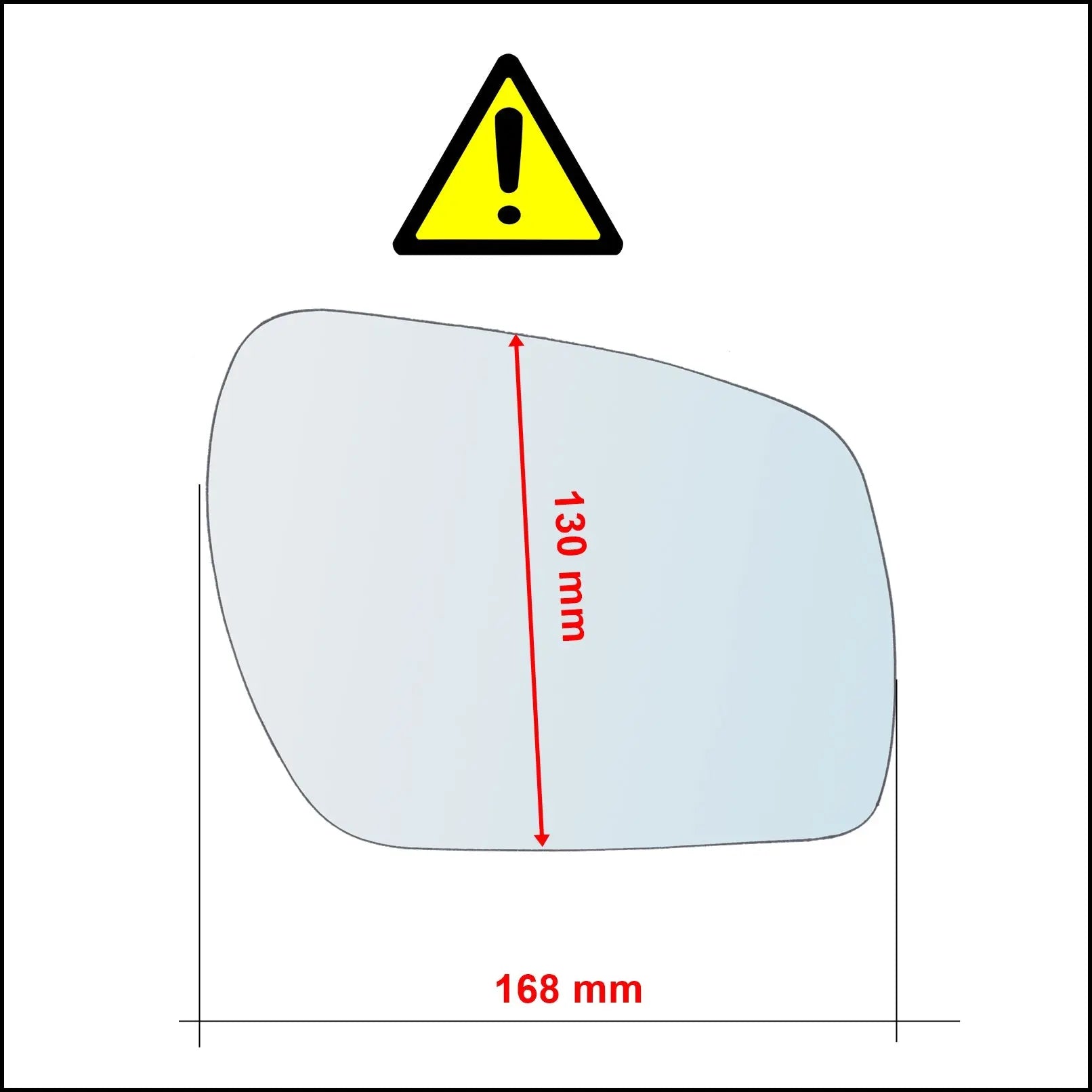 Vetro Specchio Retrovisore Cromato Asferico Lato Dx-Passeggero Per Ford Fiesta V (JH) solo dal 2008-2010 (specchio piu grande) BIBA-RICAMBI
