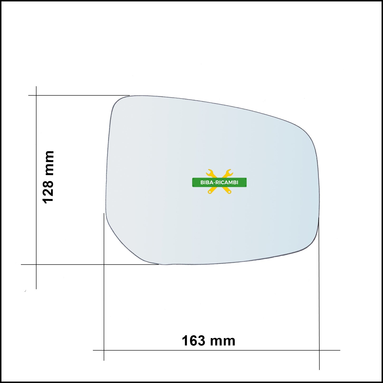 Vetro Specchio Retrovisore Asferico Lato Dx-Passeggero Per Mitsubishi Mirage (A0_A) dal 2012> BIBA-RICAMBI