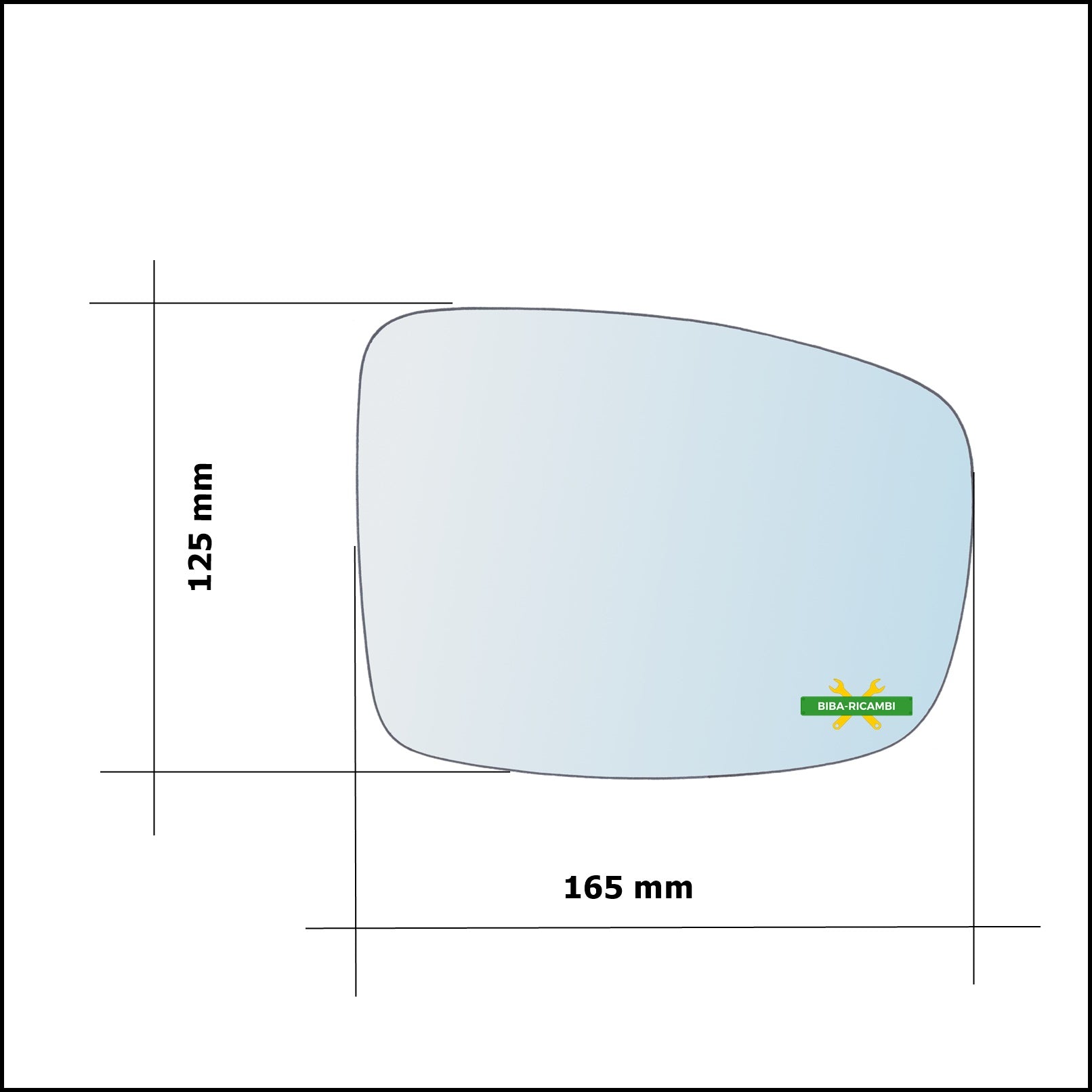 Piastra Specchio Retrovisore Asferica Lato Sx-Guidatore Per Hyundai i10 I (PA) dal 2007> BIBA-RICAMBI