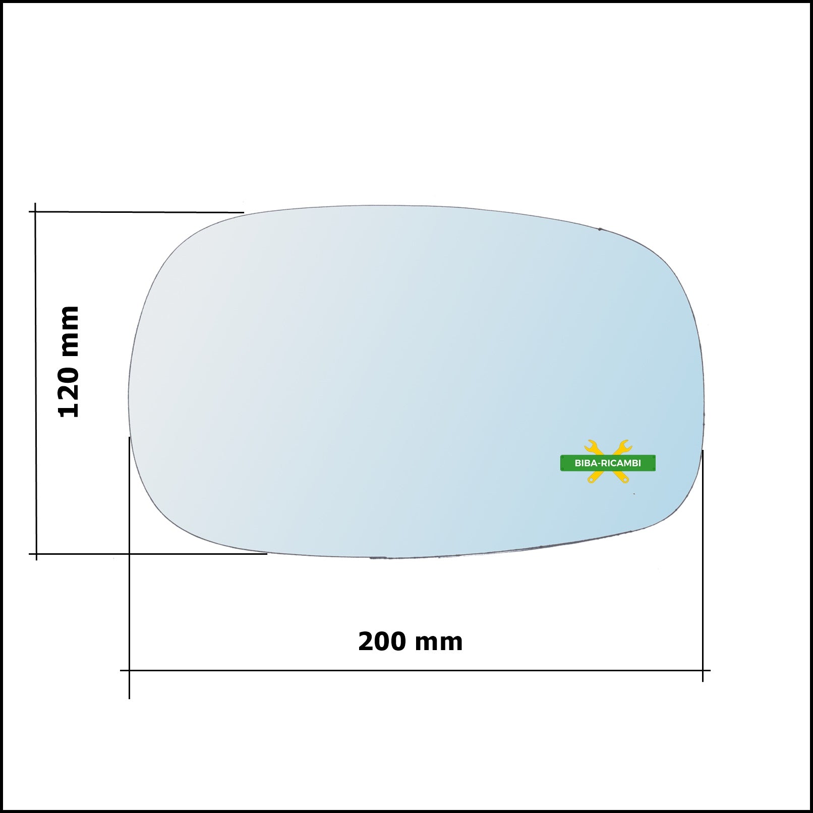 Vetro Specchio Retrovisore Asferico Lato Dx-Passeggero Per Ssangyong Rexton (GAB) dal 2002-2012 BIBA-RICAMBI
