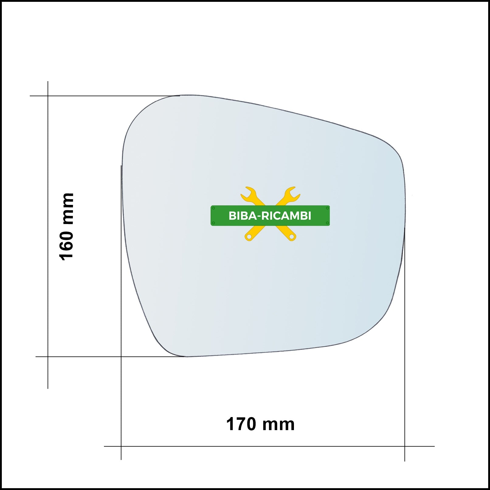 Vetro Specchio Retrovisore Lato Dx-Passeggero Per Nissan Navara III (D23) dal 2014&gt; BIBA-RICAMBI