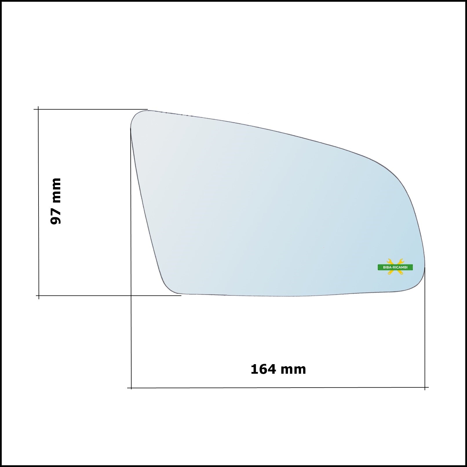 Vetro Specchio Retrovisore Cromato Asferico Lato Sx-Guidatore Per Audi A4 III dal 2004-2008 BIBA-RICAMBI